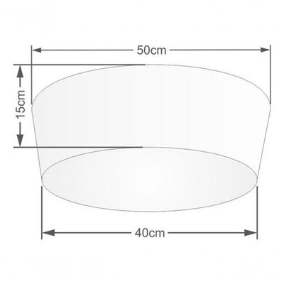 Plafon Cone Md-3004 Cúpula Em Tecido 15/50x40cm Rústico Bege - Bivolt