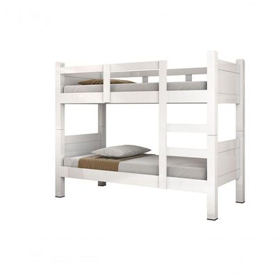 Beliche Vitamov Branco Versátil Vira 2 Camas Estrado 100% Madeira Pés 7,5x7,5 Cm