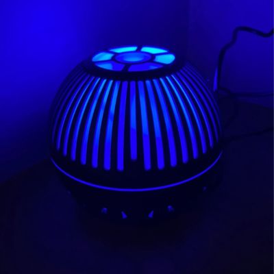 Umidificador Difusor De Aroma Ultrassonico Luz De Led Bola Rajada Cor:Mogno
