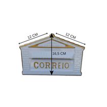 Caixa de Correio Cartas Para Muro Detrás Branca 15x23x11cm
