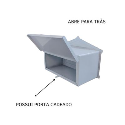 Caixa de Correio Cartas Para Muro Detrás Branca 15x23x11cm