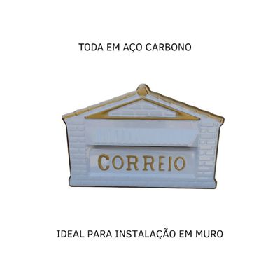 Caixa de Correio Cartas Para Muro Detrás Branca 15x23x11cm