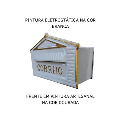 Caixa de Correio Cartas Para Muro Detrás Branca 15x23x11cm