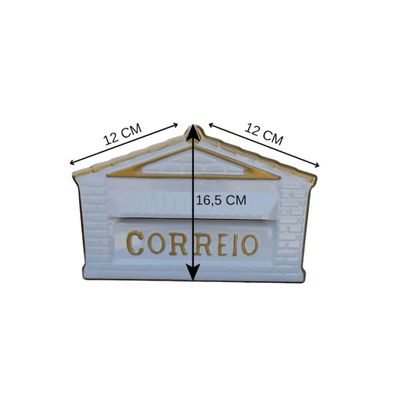 Caixa de Correio Cartas Para Muro Detrás Branca 15x23x11cm