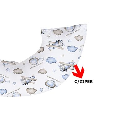 Almofada de Amamentação Tecebem Malha 100% Algodão Com Zíper Kim 45cmx85cm Azul
