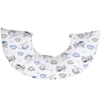 Almofada de Amamentação Tecebem Malha 100% Algodão Com Zíper Kim 45cmx85cm Azul