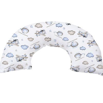 Almofada de Amamentação Tecebem Malha 100% Algodão Com Zíper Kim 45cmx85cm Azul