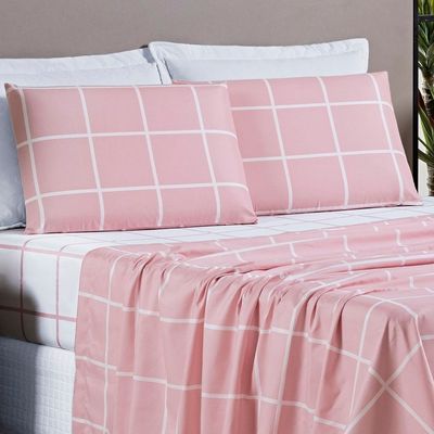 Jogo de Cama Austin King 04 Peças  - Rosa
