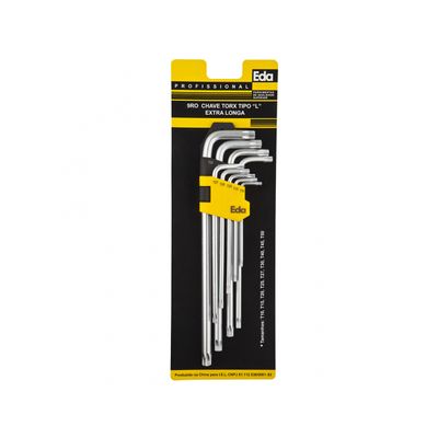 Chave Torx Extra Longa 9Pcs 9Ro Blister