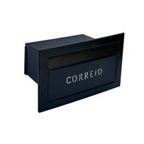Caixa de Correio Cartas Para Muro Detras Preta 15x23x30cm