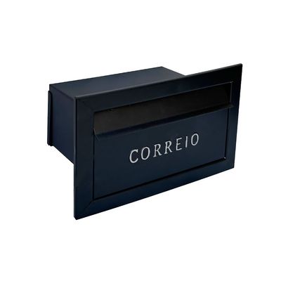 Caixa de Correio Cartas Para Muro Detras Preta 15x23x30cm