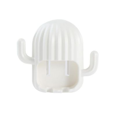 Porta Escova de Dente de Parede Cacto  Branco