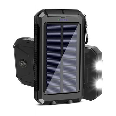 Power Bank Solar Portátil 10000mAh - Preto