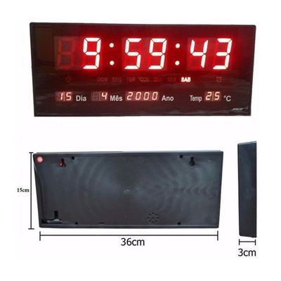 Relógio de Parede LED Digital 36 cm