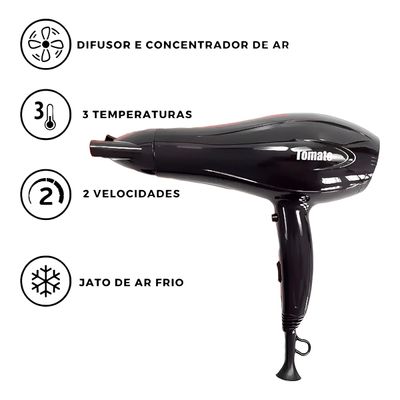 Secador de Cabelo Professional 220V Vermelho