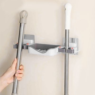 Suporte Parede Sabonete Vassoura Rodo - Branco