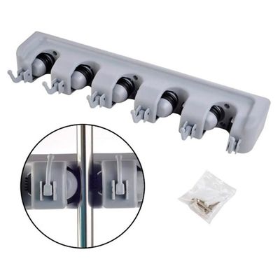 Suporte Multiuso Porta Vassoura Rodo - Cinza