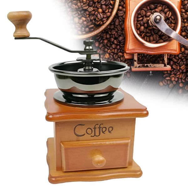 Moedor Café Manual Retrô Madeira Triturador Moedor Café Manual Retrô Madeira Triturador