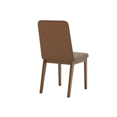 Conjunto 2 Cadeiras Pietra P/ Mesa De Jantar Detalhes Corano Nature Com Corano Caramelo