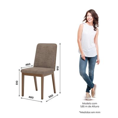 Conjunto 2 Cadeiras Pietra P/ Mesa De Jantar Detalhes Corano Nature Com Corano Caramelo