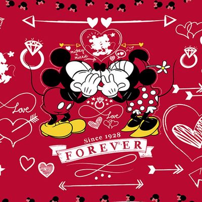Fronha Portallar Malha Disney Estampa Localizada Jadore Red 48cmx68cm Vermelho