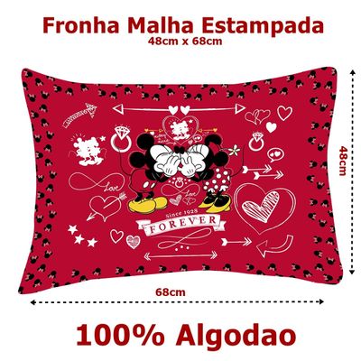 Fronha Portallar Malha Disney Estampa Localizada Jadore Red 48cmx68cm Vermelho