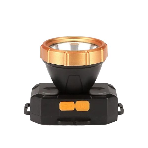 Lanterna De Cabeça Longo Alcance USB Cor:Dourado