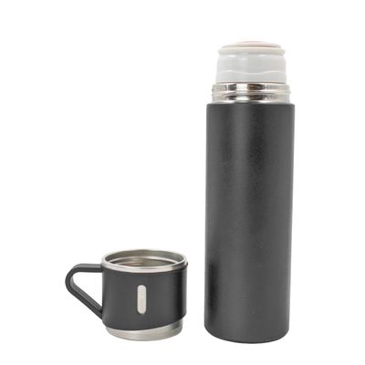 Garrafa Termica Com Copo Parede Dupla Inox Squeeze 500ml Cores:Preto
