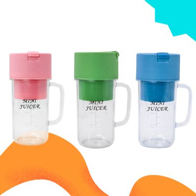 Mini Liquidificador Portátil Shake Suco Juice Cup Caneca Cabo USB Cor:Azul