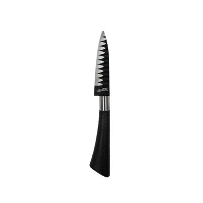 Jogo de Facas 6 Peças Com Tesoura Aço Inox Preto - Precisão e Durabilidade para Sua Cozinha