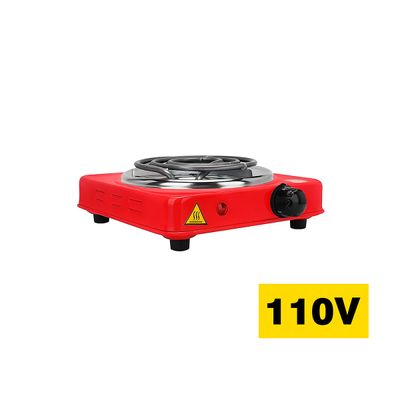 Fogão Elétrico Portátil 1000W 110V – Compacto, Prático e Ideal para Qualquer Ambiente |1 Boca Camping Cor:Vermelho