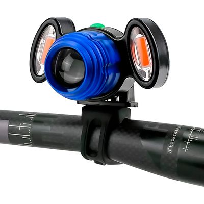 Farol de Bicicleta 300lm Recarregável LED USB IP65 com 4 Modos de Iluminação – Azul