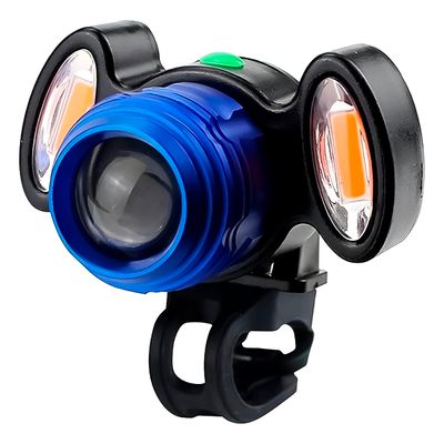 Farol de Bicicleta 300lm Recarregável LED USB IP65 com 4 Modos de Iluminação – Azul