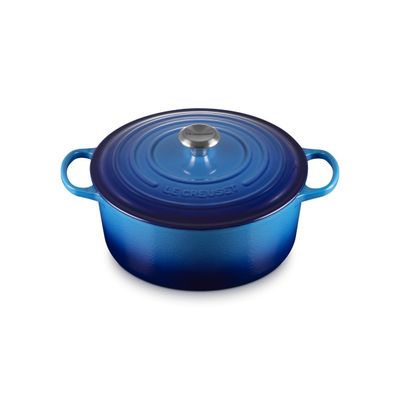 KIT LE CREUSET 2 PANELAS REDONDAS EM FERRO FUNDIDO 16 E 18CM AZURE BLUE