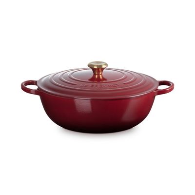 PANELA MARMITA LE CREUSET SIGNATURE FERRO ESMALTADO 28CM VERMELHO RHONE 21114289490441
