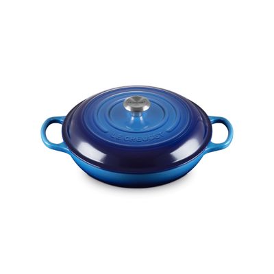KIT LE CREUSET PANELA 20CM CAÇAROLA 26CM E GRELHA QUADRADA 26CM EM FERRO FUNDIDO AZURE BLUE