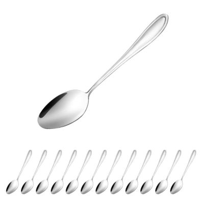 Jogo com 12 Colher de Café Aço Inox Premium Alto Brilho
