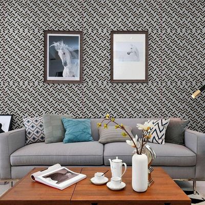 Papel de Parede Adesivo PVC Estampa Zig Zag Cinza 05 Metros