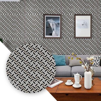 Papel de Parede Adesivo PVC Estampa Zig Zag Cinza 05 Metros