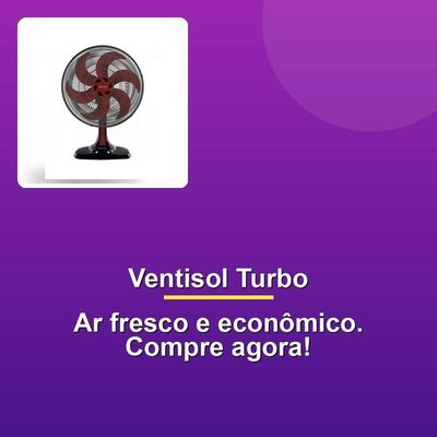 Ventisol Ventilador Turbo 50cm Vermelho 127v