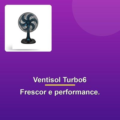 Ventisol Ventilador Mesa Turbo6 30cm Azul 220v