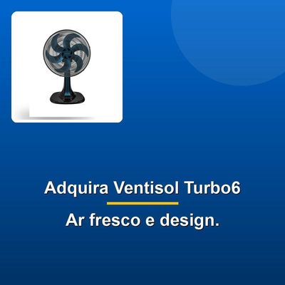 Ventisol Ventilador Mesa Turbo6 30cm Azul 220v