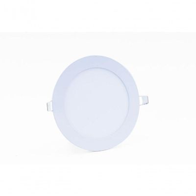Kit C/10-plafon Led Slim Embutir Redondo 6w 3000k Branco Quente Bivolt