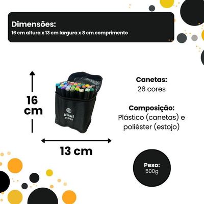 Estojo Com 36 Canetas De Colorir Hidrográficas Com Duas Pontas Para Pintar Desenho