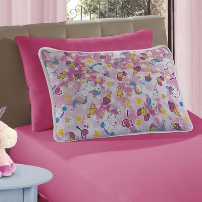 Kit Coordenado Edredom com Lençol Solteiro Mymo - Unicornio - 100% Algodão