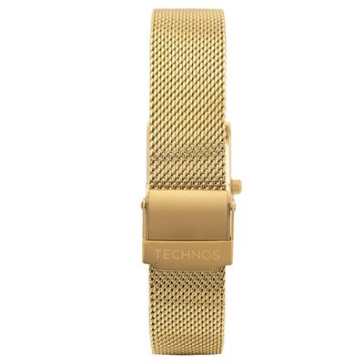 Relógio Technos Feminino Ref: 2035nde/1a Elegance Mesh Retangular Dourado