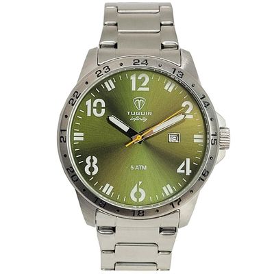Relógio Tuguir Masculino Ref: Tg9167d Tgi37100 Casual Aço Prateado