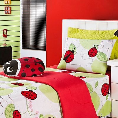 Edredom Estampado Infantil Kids Solteiro 01 Peça - Joaninha