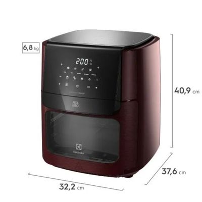 Air Fryer Oven Electrolux por Rita Lobo 12L Digital Vermelha Escura Experience 1700W (EAF86) 220V