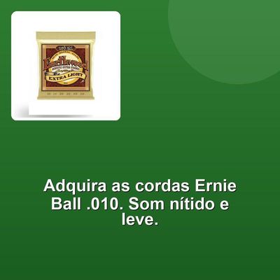 Encordoamento Violão Aço .010 Extra Leve Ernie Ball